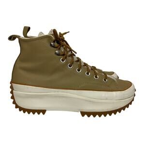 Converse Run Star Hike Hi Nomad Khaki Wheat Sherpa Leather Sneakers Size 10.5